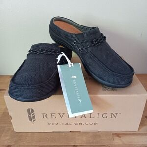 Revitalign Siesta Slide Carrick Women 5.5 Black New Orthotic Mules RV1183BLK055